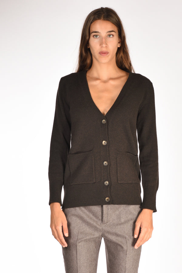 Anne Claire Maglia Cardigan Marrone Donna-2