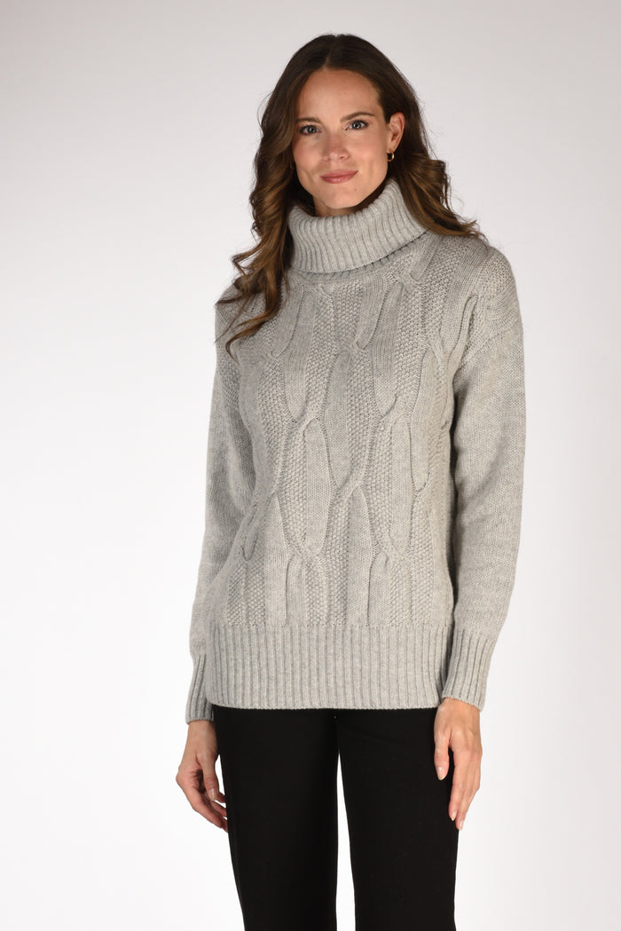 Anne Claire Maglia Collo Alto Grigio Donna - 1
