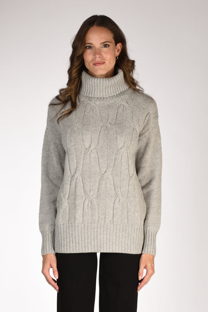 Anne Claire Maglia Collo Alto Grigio Donna - 2