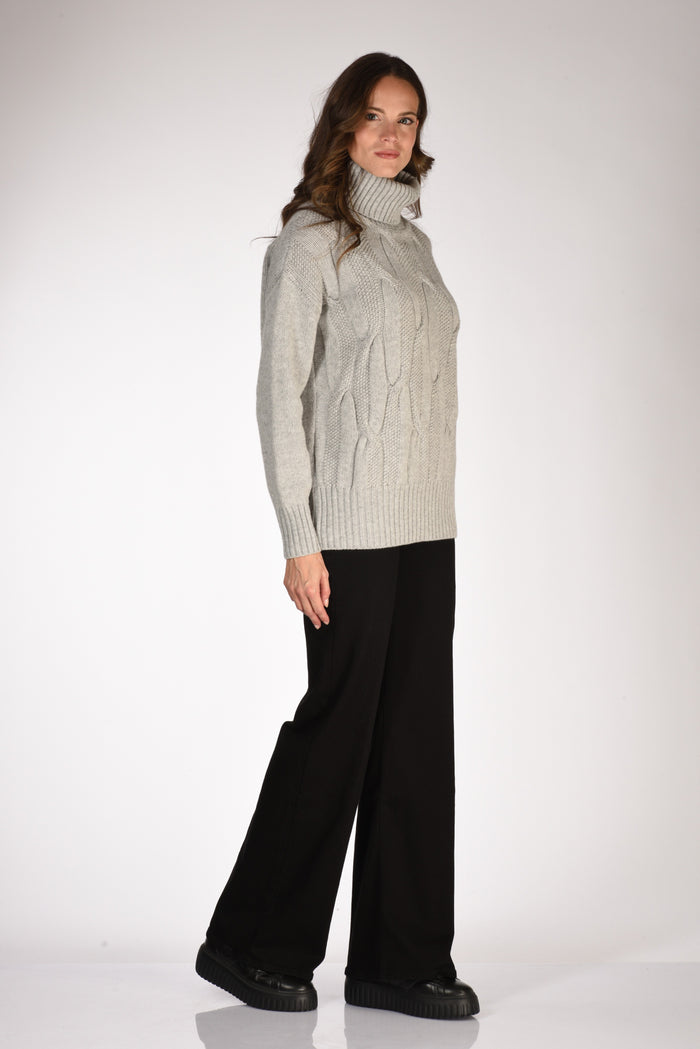 Anne Claire Maglia Collo Alto Grigio Donna - 4