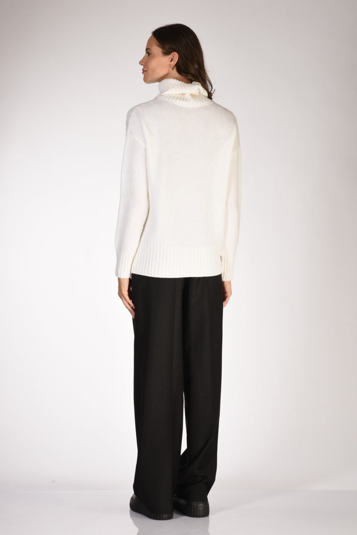 Anne Claire Maglia Collo Alto Bianco Donna - 5
