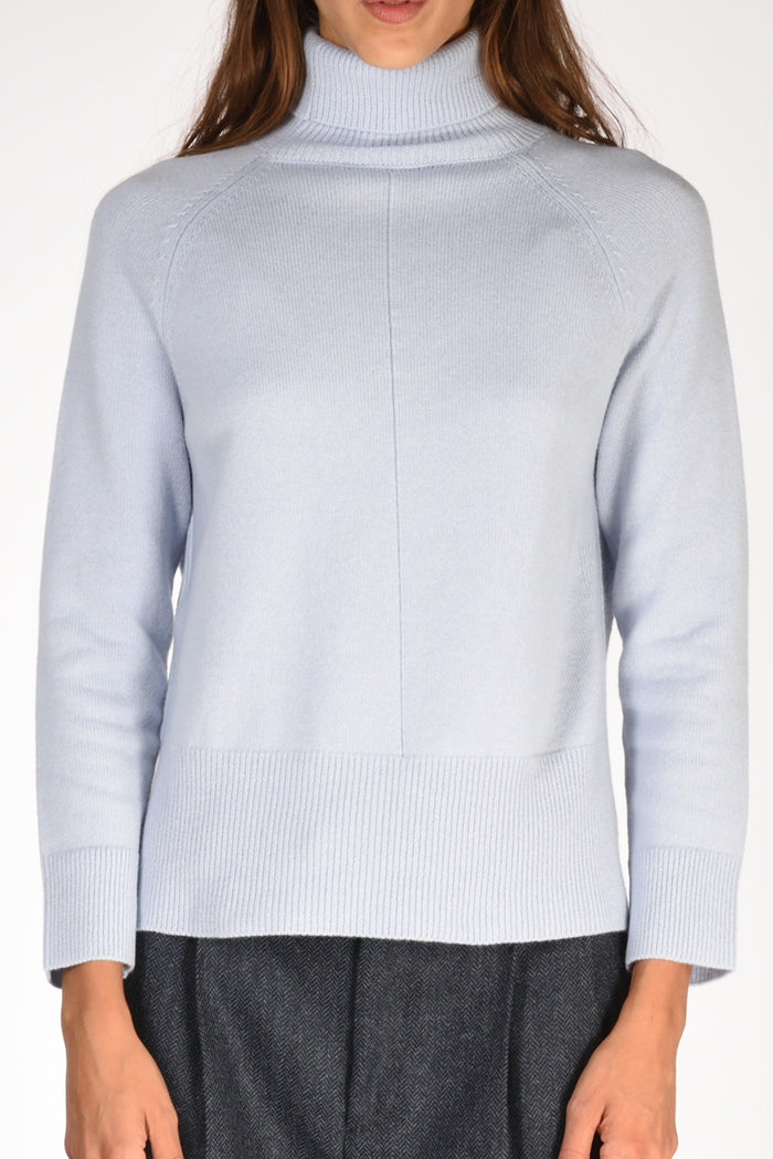 Anne Claire Maglia Collo Alto Azzurro Donna - 3