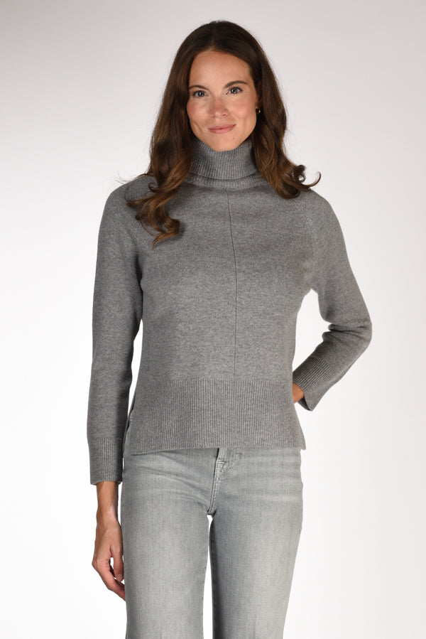 Anne Claire Maglia Collo Alto Grigio Donna