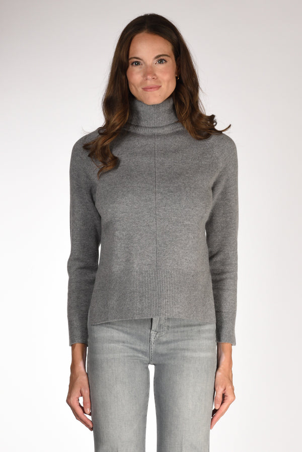 Anne Claire Maglia Collo Alto Grigio Donna-2