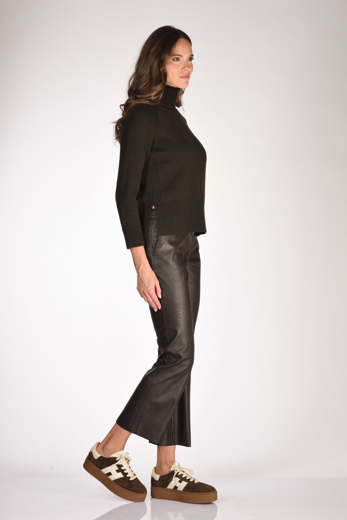 Anne Claire Maglia Collo Alto Marrone Donna - 4