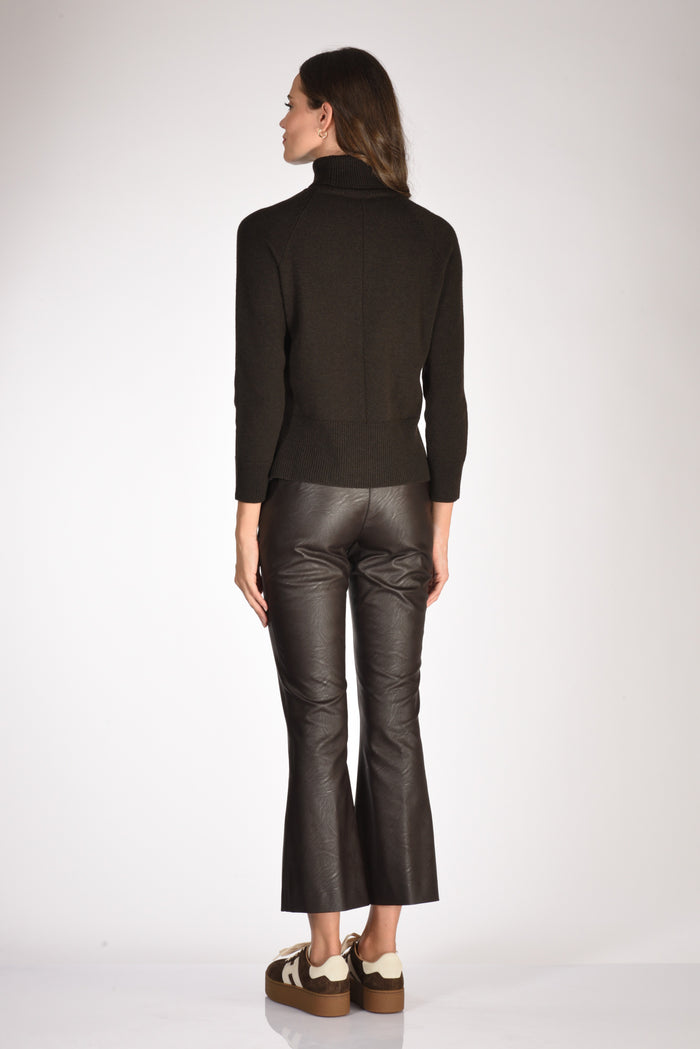 Anne Claire Maglia Collo Alto Marrone Donna - 5