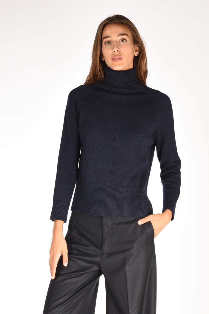 Anne Claire Maglia Collo Alto Blu Donna - 1
