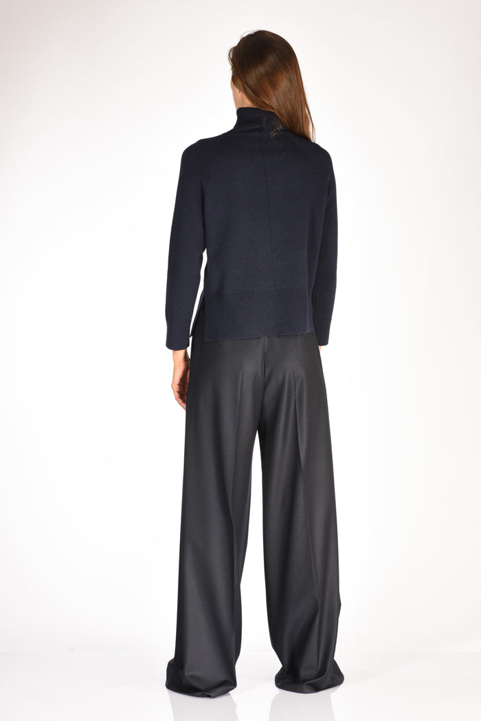 Anne Claire Maglia Collo Alto Blu Donna - 5