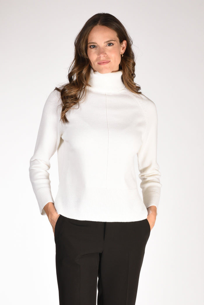 Anne Claire Maglia Collo Alto Bianco Donna - 1