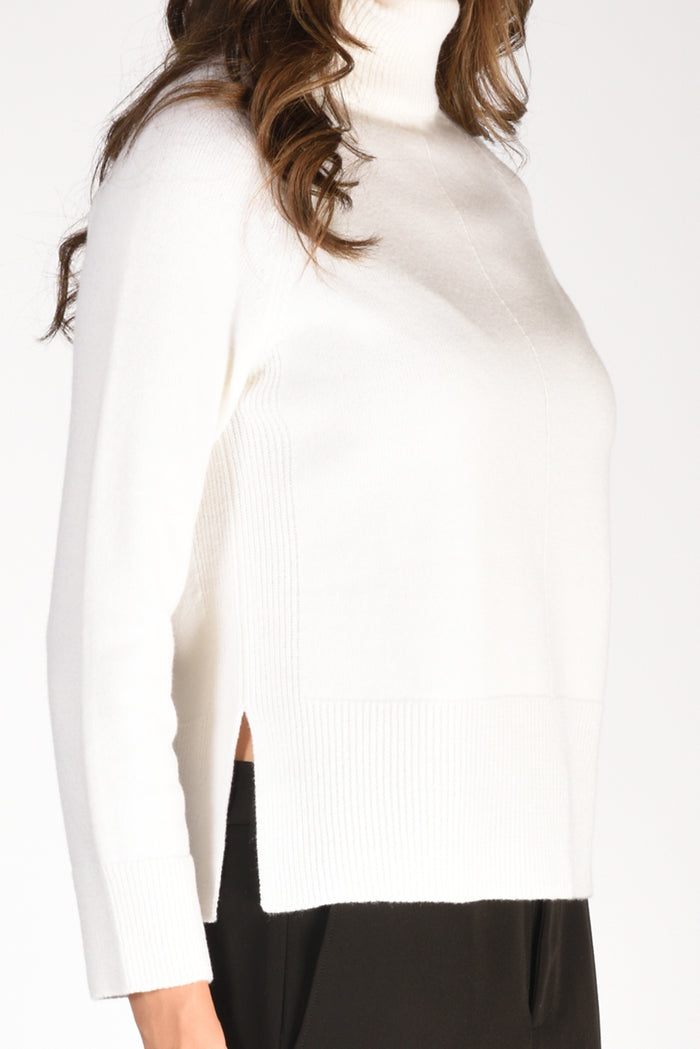Anne Claire Maglia Collo Alto Bianco Donna - 3