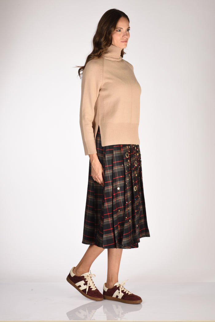 Anne Claire Maglia Collo Alto Beige Donna - 4