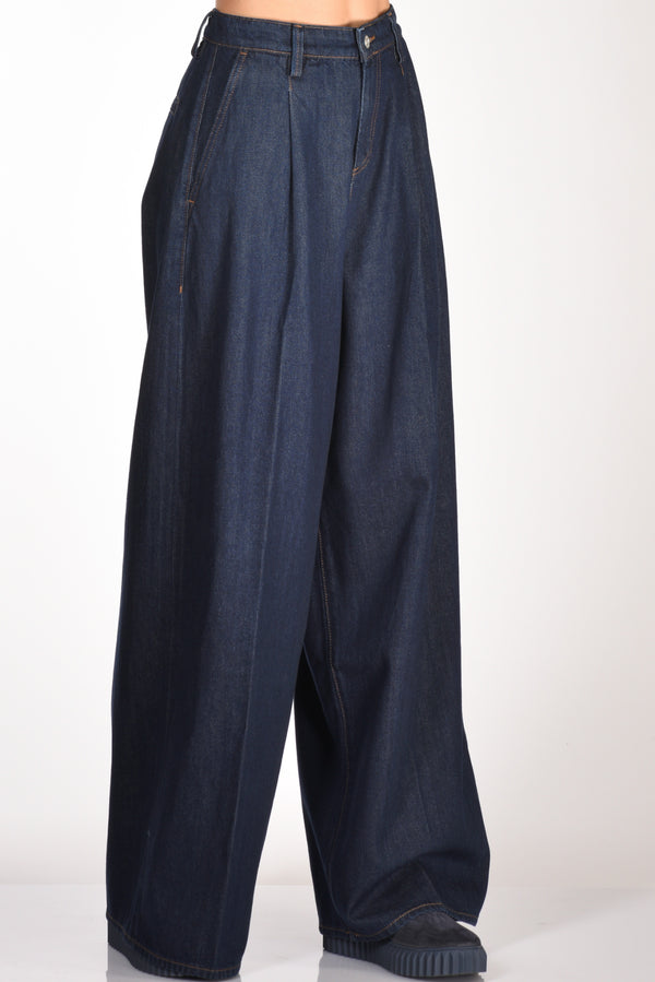 7 For All Mankind Jeans Pleated Blu Donna