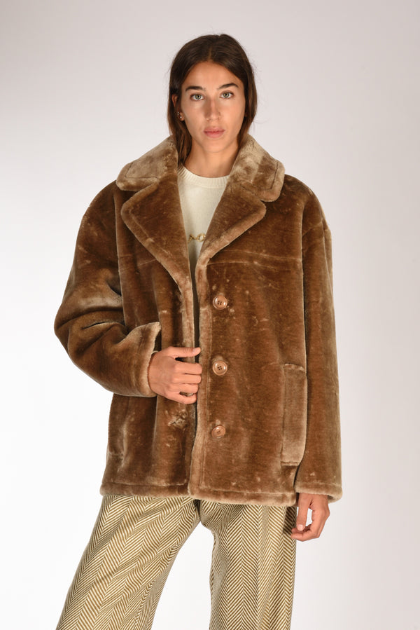 Stand Studio Ecofur Ruby Beige Scuro Donna