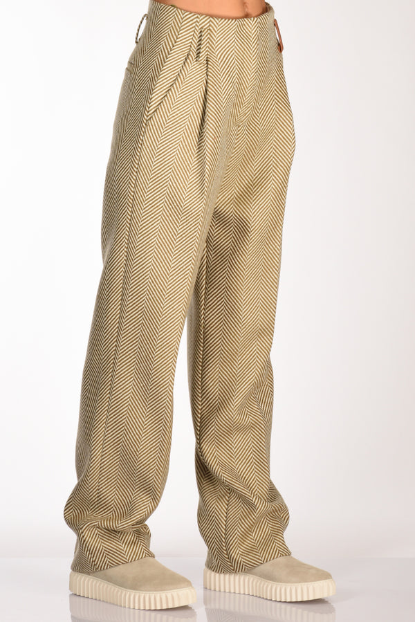 Forte Forte Pantaloni Beige/verde Donna