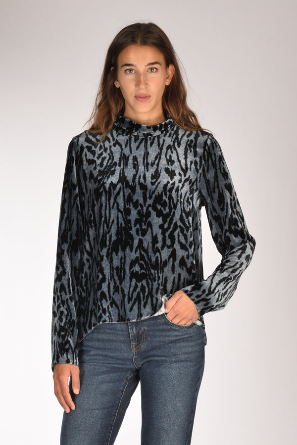 Forte Forte Camicia Velluto Azzurro/nero Donna