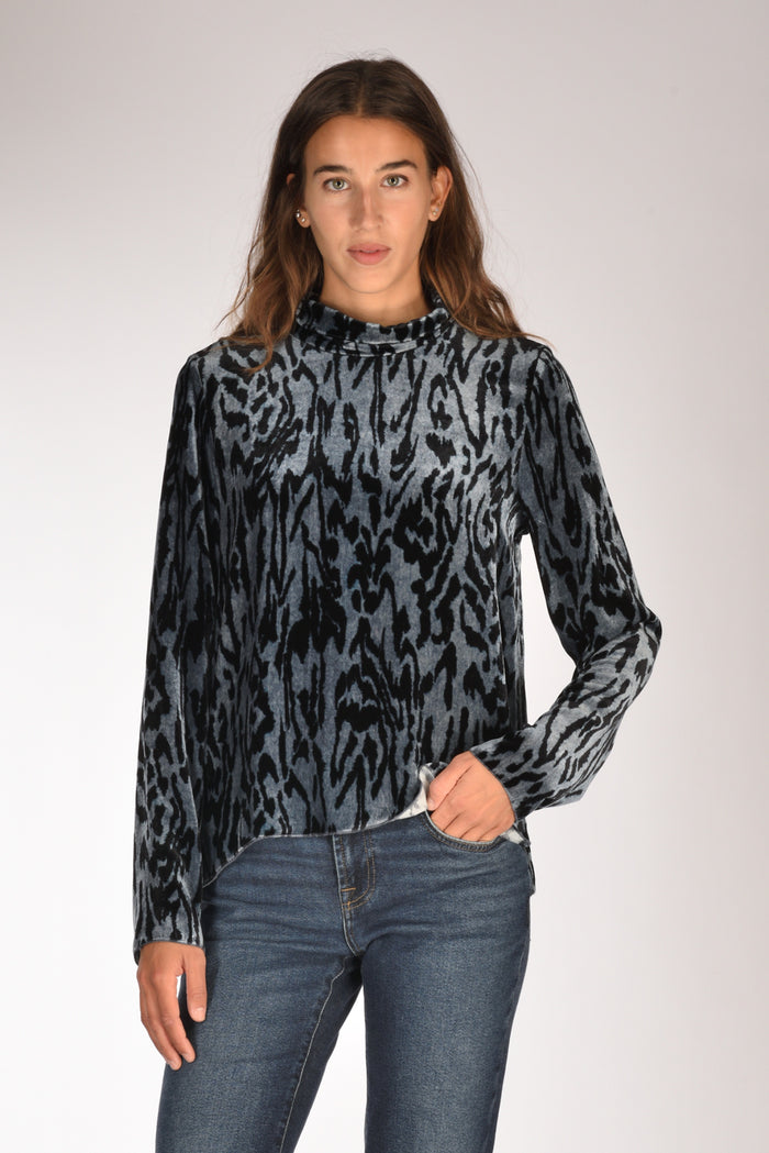 Forte Forte Camicia Velluto Azzurro/nero Donna - 1