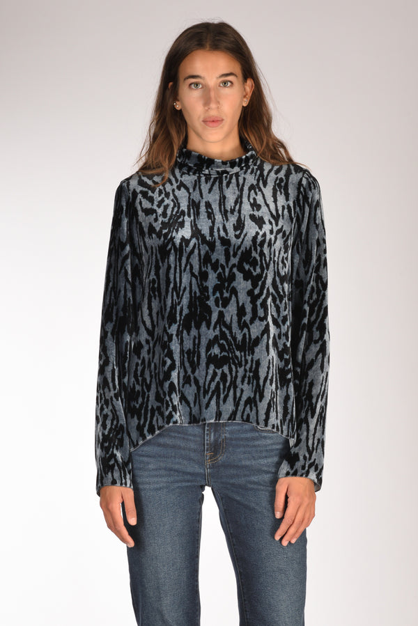 Forte Forte Camicia Velluto Azzurro/nero Donna-2