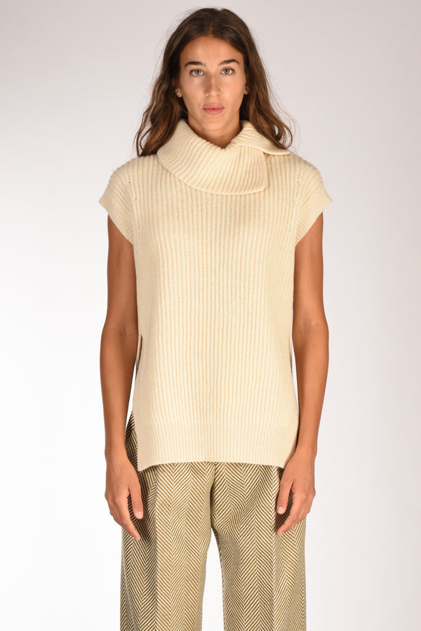 Forte Forte Gilet Maglia Bianco Naturale Donna-2