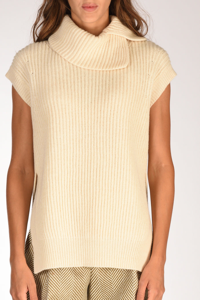 Forte Forte Gilet Maglia Bianco Naturale Donna - 3