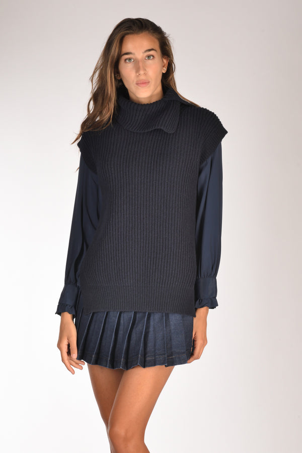 Forte Forte Gilet Maglia Blu Donna