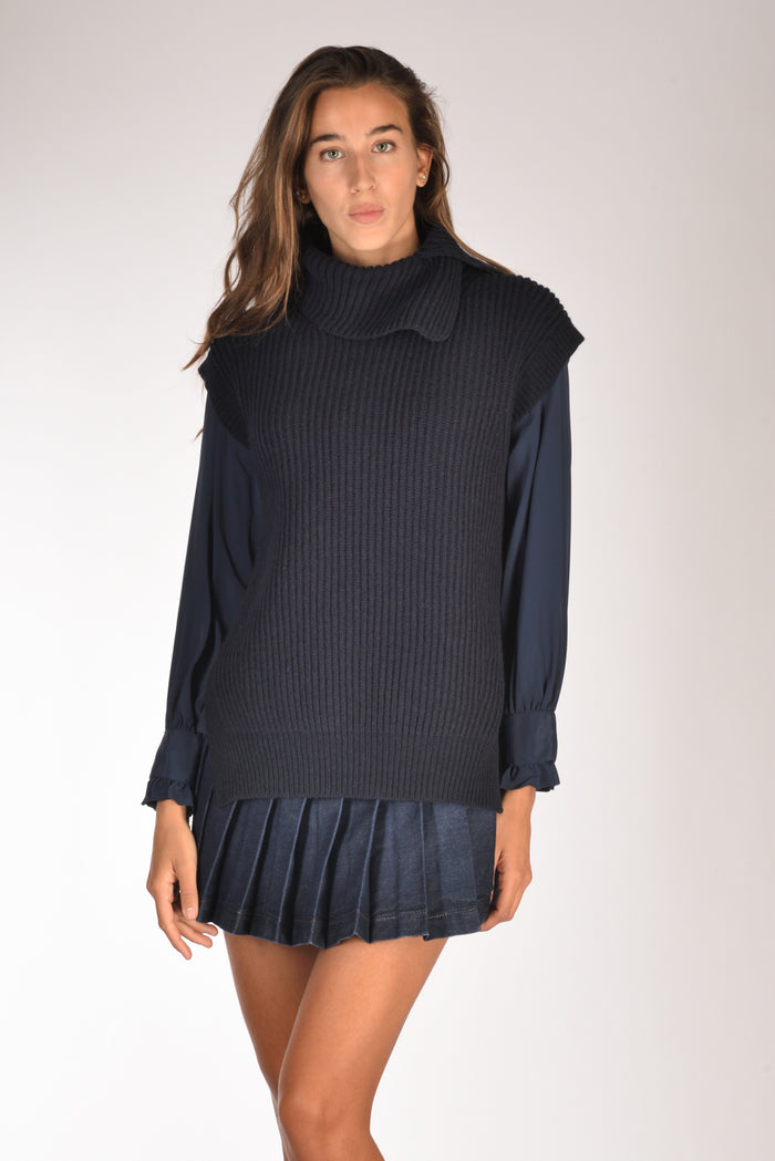 Forte Forte Gilet Maglia Blu Donna - 1