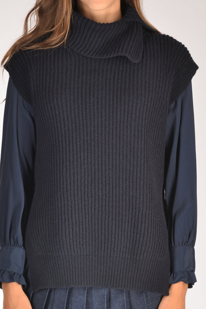 Forte Forte Gilet Maglia Blu Donna - 3