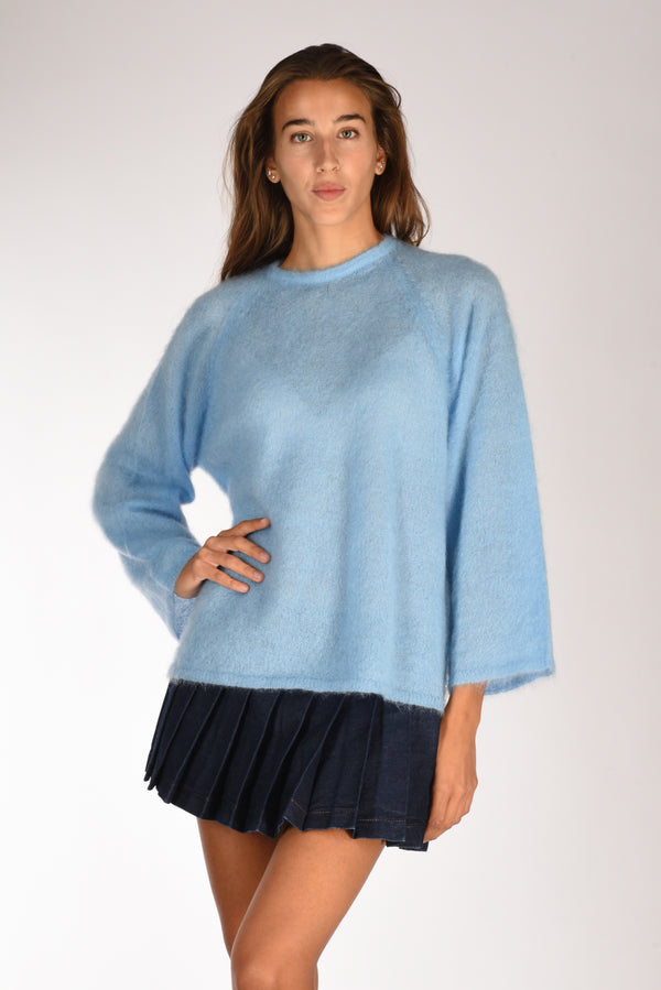 Forte Forte Maglia Mohair Azzurro Donna