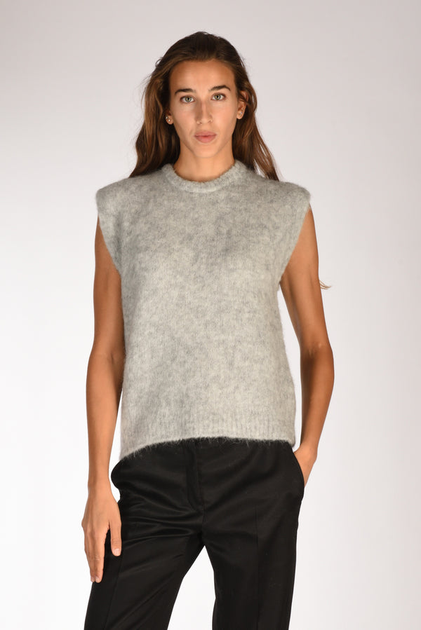Forte Forte Gilet Maglia Grigio Chiaro Donna