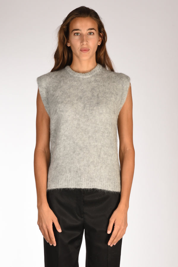 Forte Forte Gilet Maglia Grigio Chiaro Donna-2