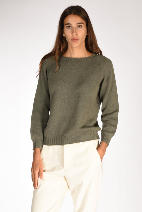 Five Maglia Girocollo Verde Donna