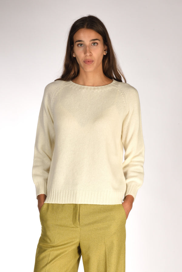 Five Maglia Girocollo Bianco Naturale Donna