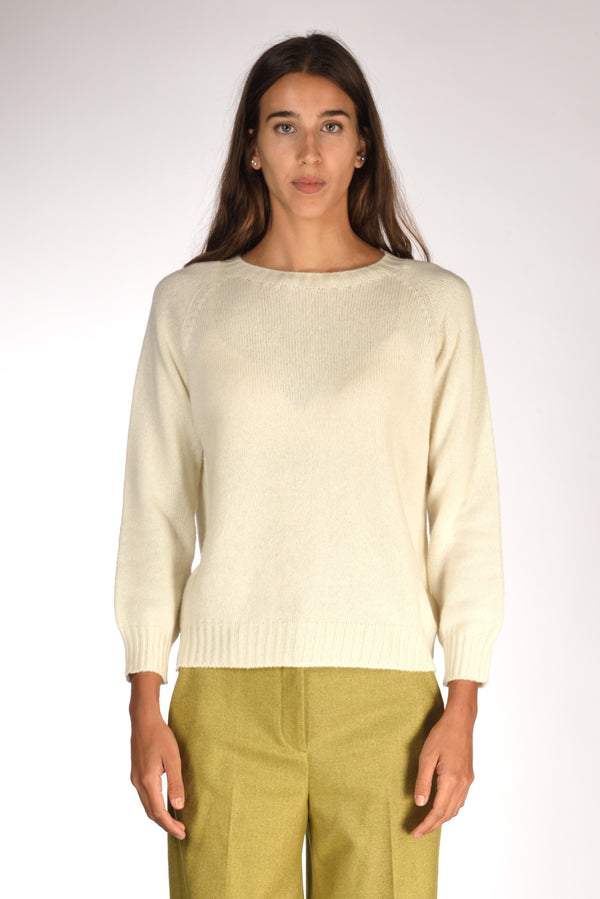 Five Maglia Girocollo Bianco Naturale Donna-2