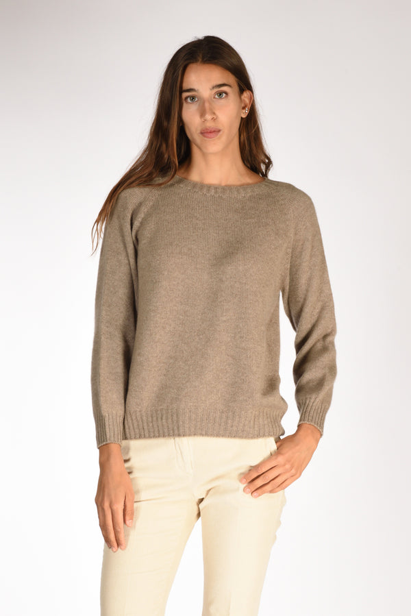 Five Maglia Girocollo Marrone Chiaro Donna