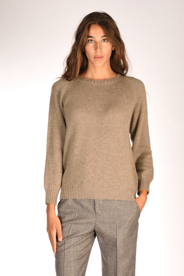 Five Maglia Girocollo Marrone Chiaro Donna
