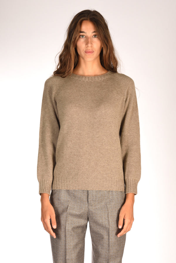 Five Maglia Girocollo Marrone Chiaro Donna-2
