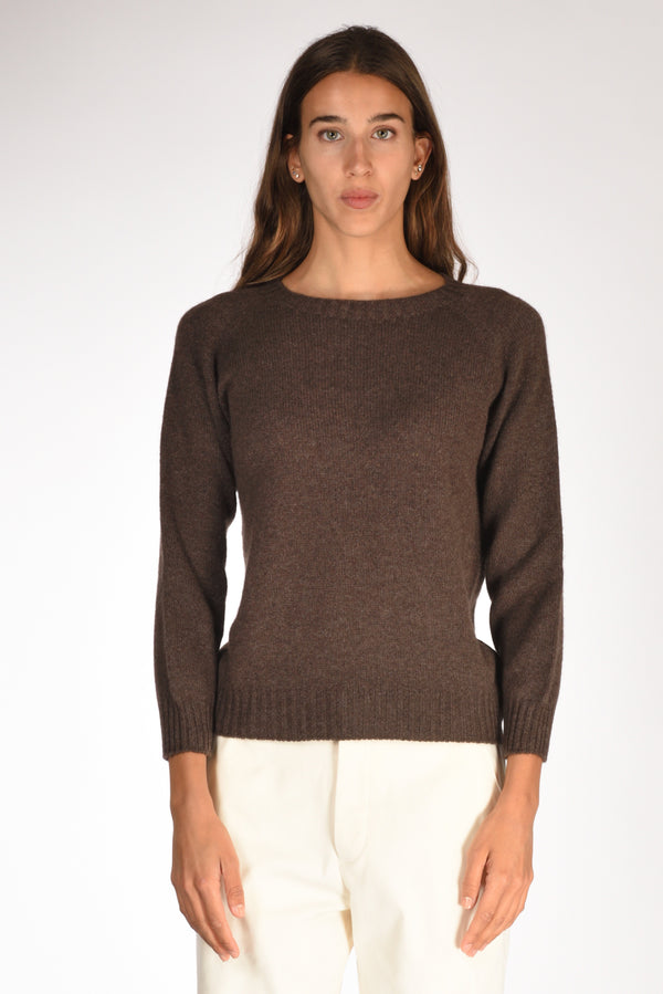 Five Maglia Girocollo Marrone Scuro Donna-2