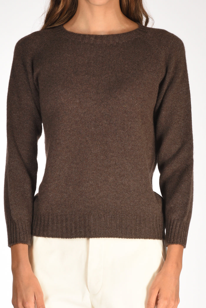 Five Maglia Girocollo Marrone Scuro Donna - 3