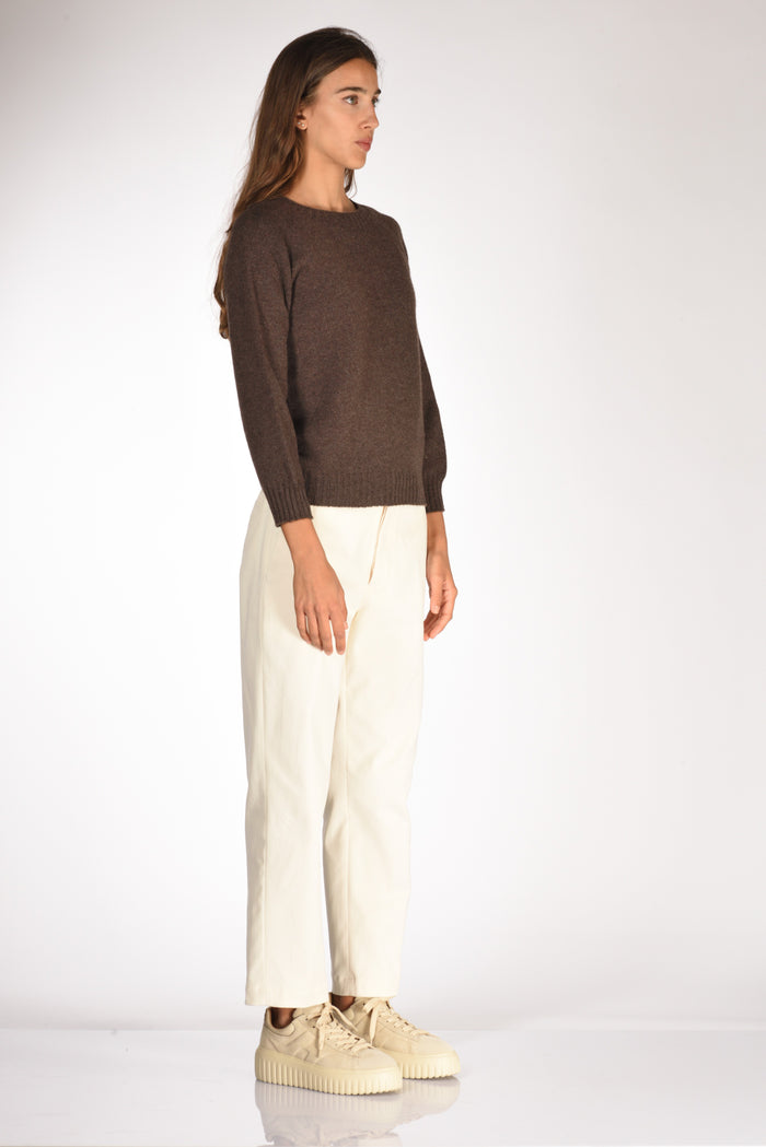 Five Maglia Girocollo Marrone Scuro Donna - 4