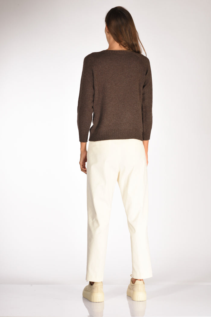 Five Maglia Girocollo Marrone Scuro Donna - 5