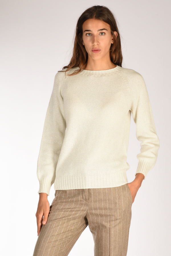 Five Maglia Girocollo Bianco/argento Donna