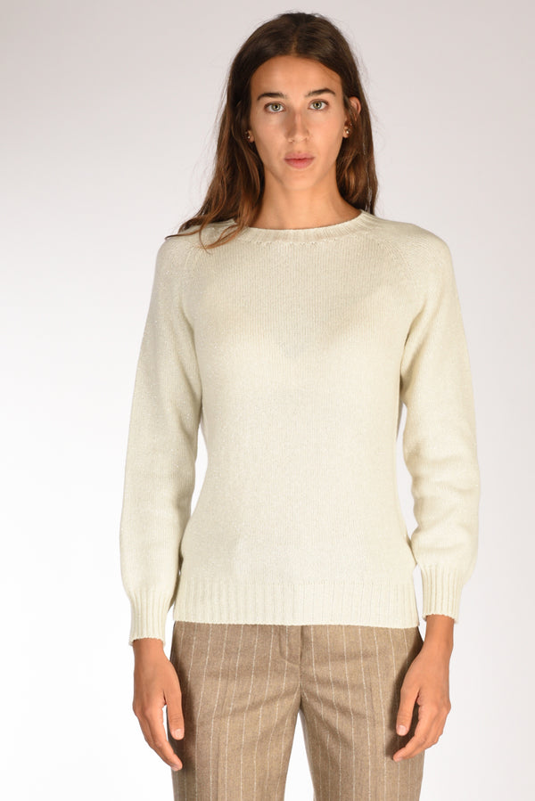 Five Maglia Girocollo Bianco/argento Donna-2