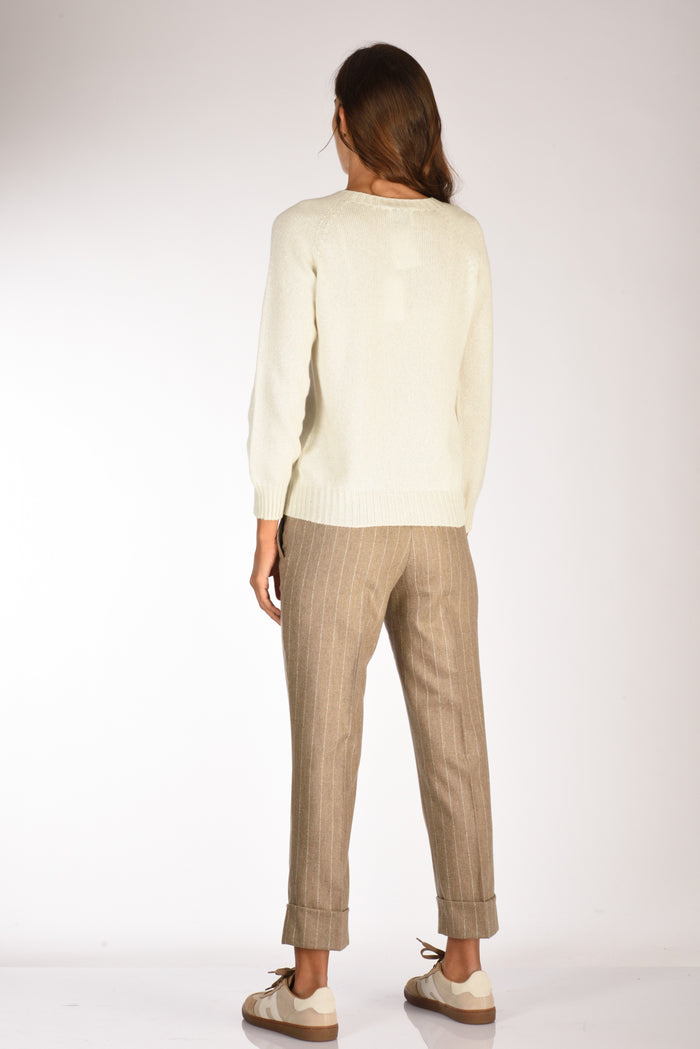 Five Maglia Girocollo Bianco/argento Donna - 5