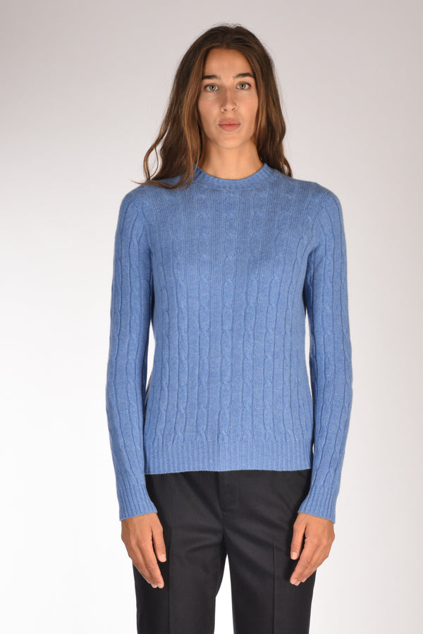 Five Girocollo Treccia Blu Chiaro Donna-2