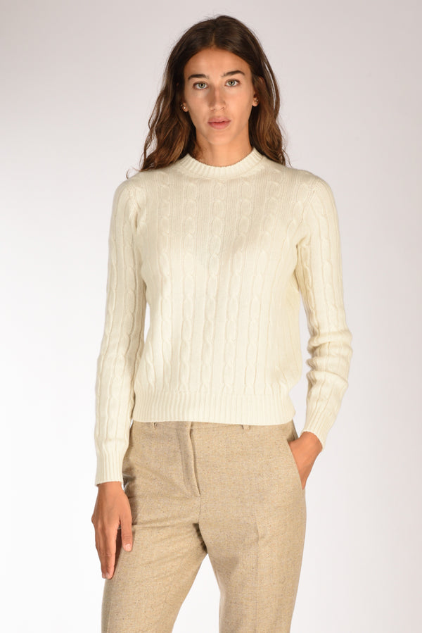 Five Girocollo Treccia Bianco Naturale Donna