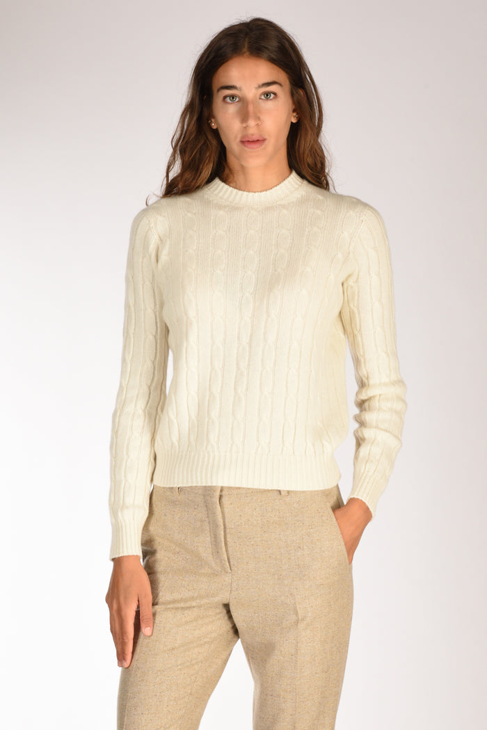 Five Girocollo Treccia Bianco Naturale Donna - 1