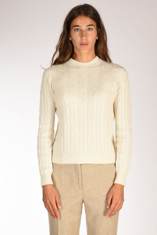 Five Girocollo Treccia Bianco Naturale Donna-2
