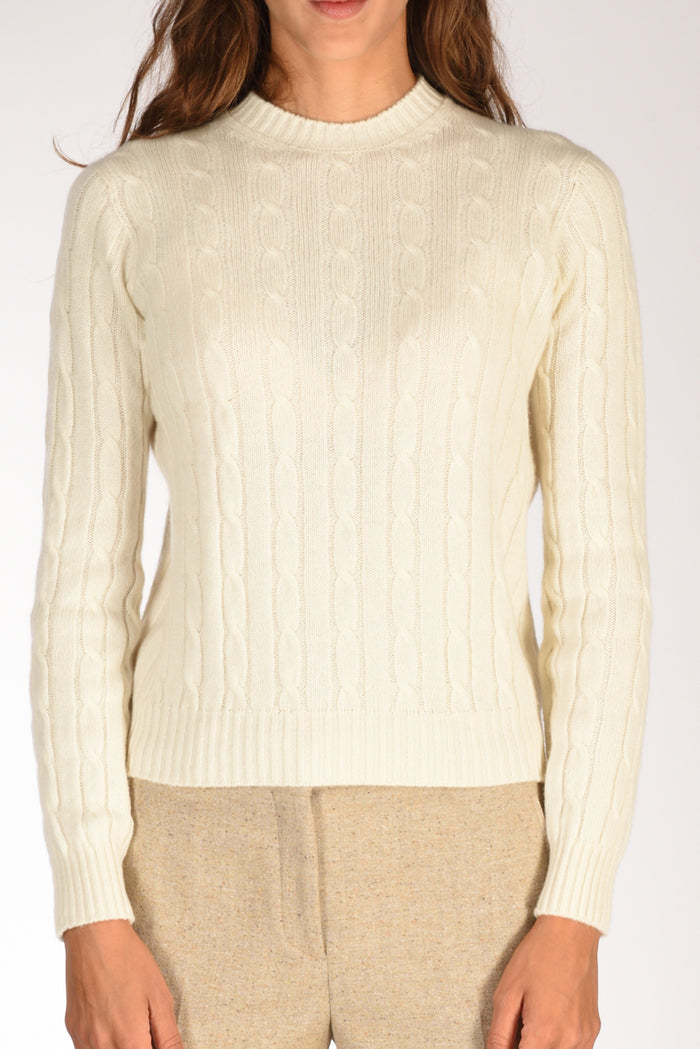 Five Girocollo Treccia Bianco Naturale Donna - 3