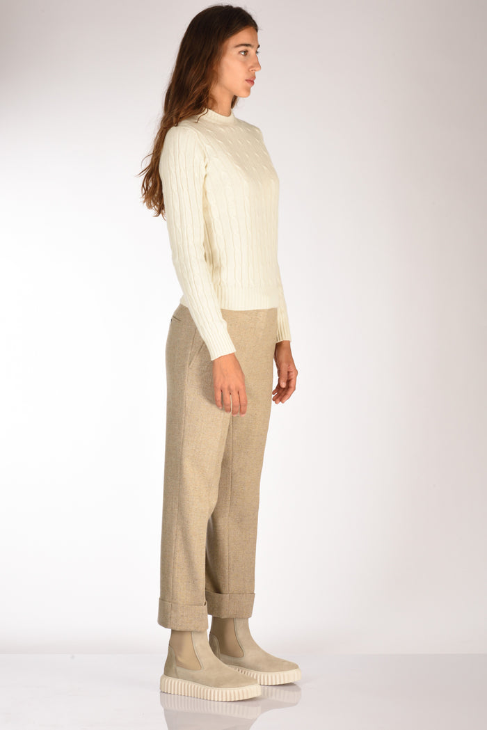 Five Girocollo Treccia Bianco Naturale Donna - 4