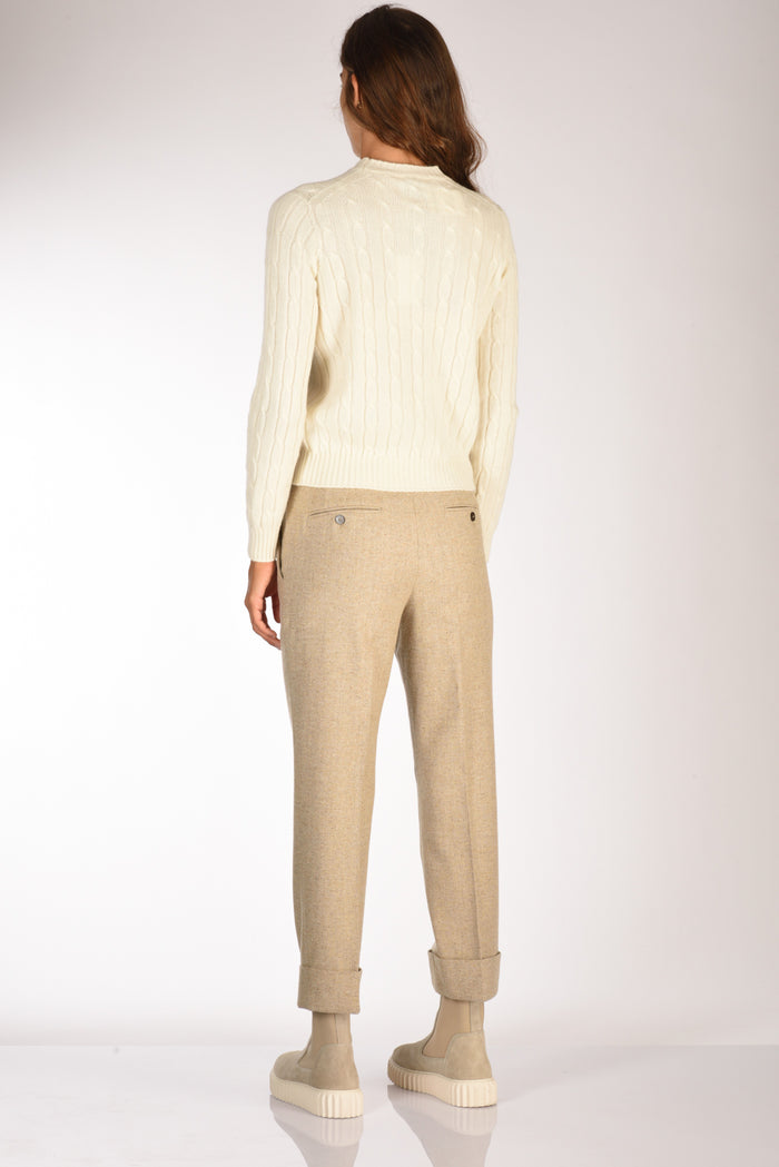 Five Girocollo Treccia Bianco Naturale Donna - 5
