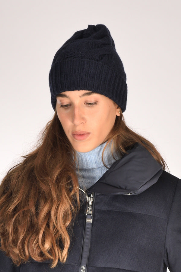 Five Cappello Treccia Blu Donna